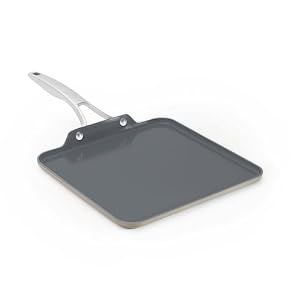 Calphalon® Premier Ceramic Nonstick 11" Square Griddle, Mushroom Grey Calphalon Premier Ceramic Nonstick 11 Square Griddle Mushroom Grey