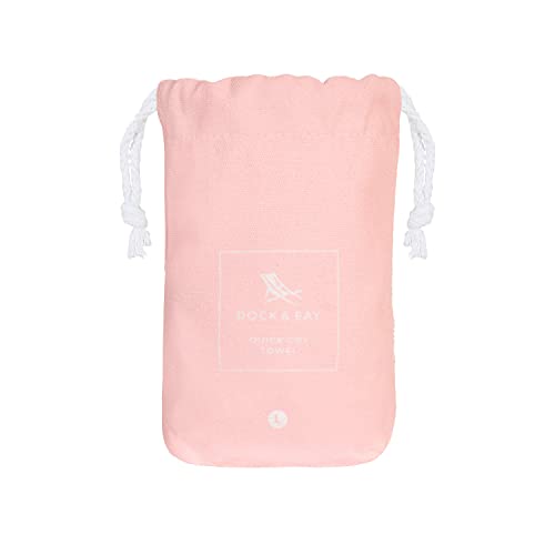Dock & Bay Quick Drying Towel - for Sports & Gym - Compact, Lightweight - 100% Recycled - Includes Bag - Essential - Island Pink - Extra Large (200x90cm, 78x35)