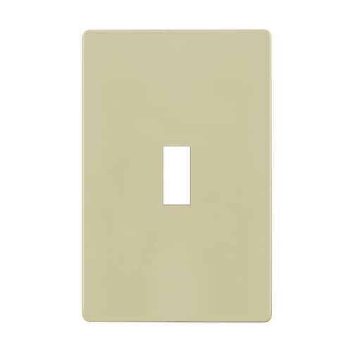 Image of ENERLITES Screwless Toggle Switch Wall Plate, Child Safe Light Switch Cover, Standard Size 1-Gang 4.68 inch x 2.93 inch, Unbreakable Polycarbonate Thermoplastic, UL Listed, SI8811-I, Glossy, Ivory