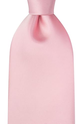 Kissties KT1081 Pink Solid Tie Satin Wedding Ties Mens Necktie + Gift Box thumb #2