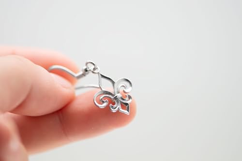 Boucles d'oreilles Fleur de Lys en argent 925, bijoux d'exception
