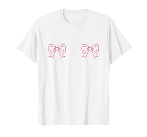 Cancer Breast Cancer awareness simple pink Bow tie T-Shirt