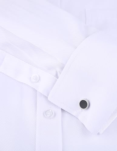 Mens Slim Fit Patterned Dress Shirt Contrast Collar and Cuffs Casual Business Shirt4