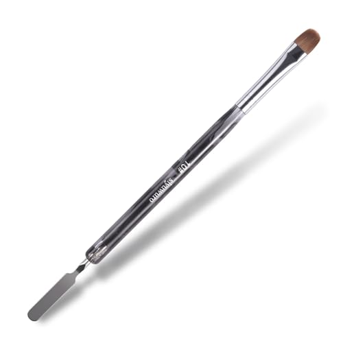siyuwuro Kolinsky Sable Nail Brush French Nail Brush 2 Way Professional Gel Acrylic Nail Art Brush with Stirring Rod for French Manicure Cuticle Clean Up Nail Art Design Brush (10#)