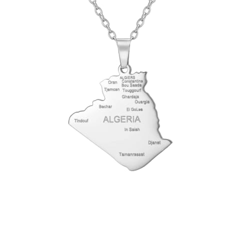 Collier carte Algérie et bijoux ethniques africains, le cadeau idéal unique