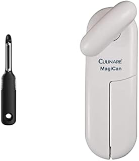 OXO Good Grips Swivel Peeler & Culinare C10015 MagiCan Tin Opener | White | Plastic/Stainless Steel | Manual Can Opener | Comfortable Handle for Safety and Ease