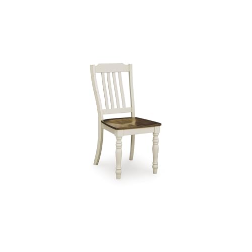 Signature Design by Ashley Waverun Casual Dining Chair,Set of 2, White & Dark Brown