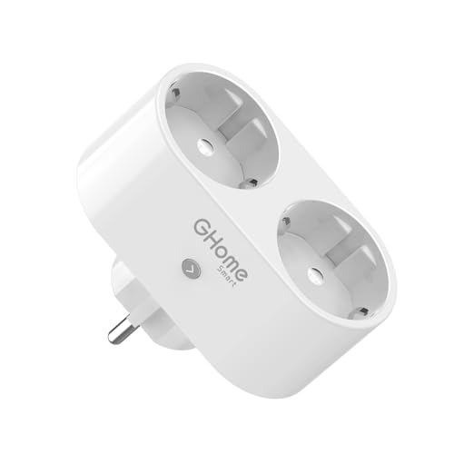 ONEPLUG Presa Smart Wifi, 2-in-1 Plug con Monitor di Energia, Programmabile Prese Doppia Alexa con Funzione Timer, Controllo tramite e APP, Compatibile con Alexa e Google Home, Bianco