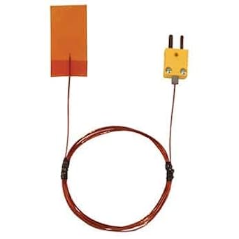 Digi-Sense Type-K Self-Adhesive Tape Probe 1 in x 2 in Mini-Con 5ft FEP Ins Wire Pk/3