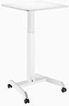 Desky Zero Manual Sit Stand Desk - Hand-Crank Height Adjustable Desk with Steel Frame, Smooth Manual Lift, Eco-Friendly Desktop, Ergonomic for Home or Office - White