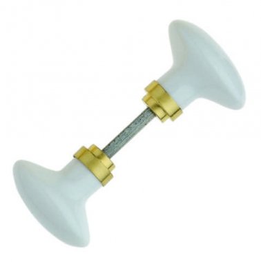 Bouton double de porte intérieure en porcelaine blanche, OVAL Cover