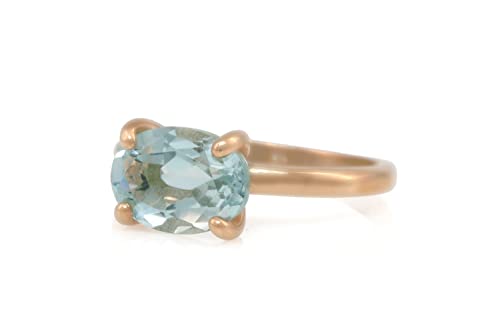 Anillos de Topacio Personalizados   Anillos Delicados para Mujeres   Anillo de Oro Rosa, Anillo de Piedra de Nacimiento Elegante, Anillo de Piedras Preciosas, Anillo de Compromiso