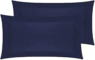 ED 100% Brushed Cotton Duvet Cover Sets | Plain Dyed Reversible Flannelette Bedding Sets With Matching Pillowcases (King, Navy)