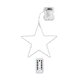 Luces brillantes creativas de cinco puntas con estrellas que funcionan con pilas, luz nocturna LED de estrella, 8 modos, ligera, para el hogar, Navidad, Año Nuevo, decoración de regalo