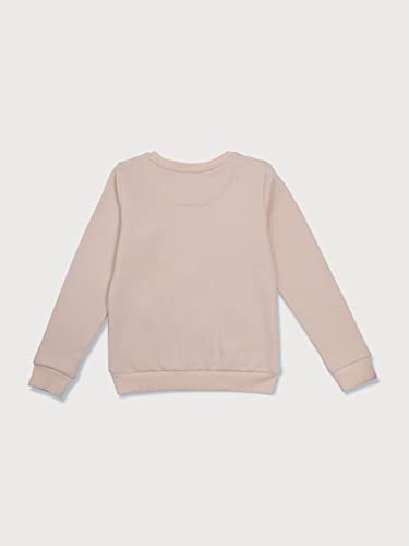 Image of Gini & Jony Girls Pink Printed Fleece Full Sleeves Sweat Shirt