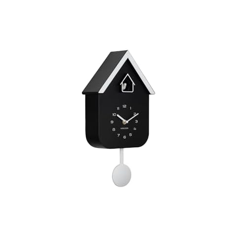 Karlsson Wall clock Dupla Color Cuckoo - Black - 21,5x21,5x41,5cm - Rectangle - Plastic - Clocks for Living Room - Office - Bedroom Cover
