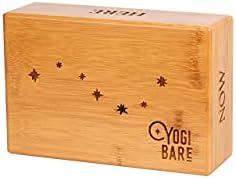 Yogi Bare Bamboo Wood Yoga Block - Firm Wooden Yoga Brick - Pilates, Yoga Exercise Equipment & Meditation Accessories - Latex Free - 22.5cm x 15cm x 7cm - Bamboo