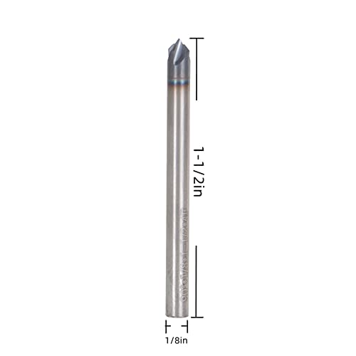 Image of 1 /8 Inch Milling Cutter 4 Slot Carbide End Milling Cutter Applicable to Aluminum Cutting Non-Ferrous Metal Up-Cutting CNC Spiral Milling Cutter Bit 5 Pieces