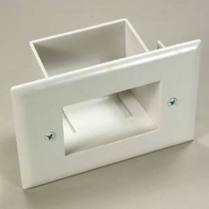 InstallerParts White Easy Mount Recessed Low Voltage Cable Plate – Internal Cable Management