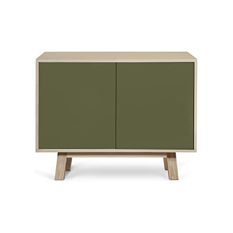 MON PETIT MEUBLE FRANÇAIS Low Sideboard with 2 Doors 100 cm Ash Cover