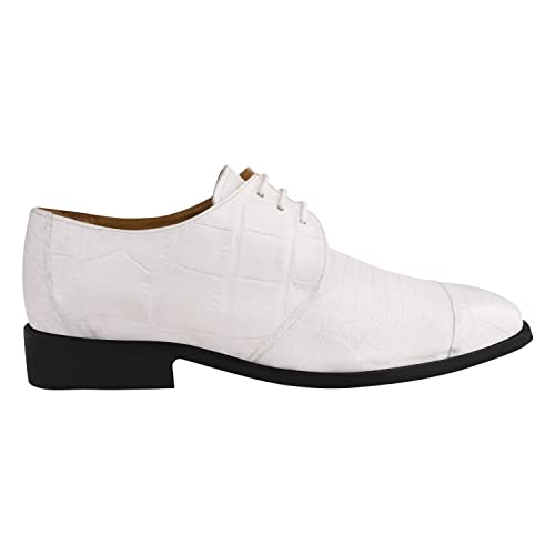 Image of LIBERTYZENO Mens Animal Print & Plain Genuine Leather Adults Lace Up Oxford Dress Shoes for Easter Gift