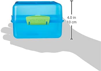 Sistema Lunch Cube, 1.4 L - with Contrasting Clips, Blue
