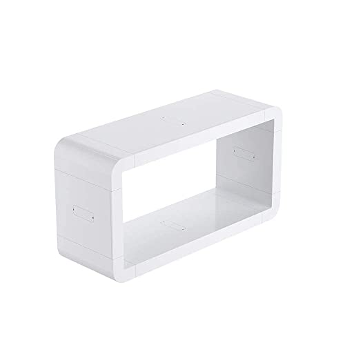KUNGYO Baldas Flotantes Rectangular Montaje en La Pared - Estante de Pared de Baño de Succión de Plástico Blanco Carro de Ducha Autoadhesivo Sin Perforación para Cocina Dormitorio Cover
