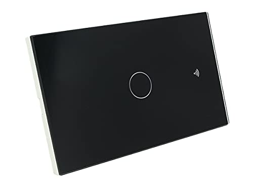 Interruttore Da Parete WiFi, 3 In 1 WiFi 2.4G + RF 433 Mhz + Tasto Touch, Compatibile Con Amazon Alexa e Google Home, Pannello Smart Intelligente Per Scatola 503 Italiana (Nero, 1 Tasto Touch)