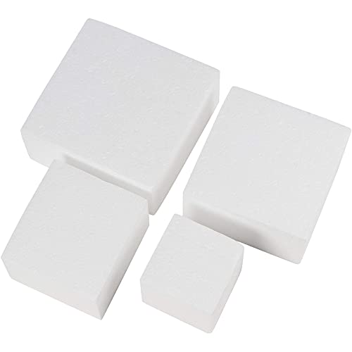 Small Cake Foam Dummies, 3-6 In Cake Dummy Squares (4 Pieces) #TOP3