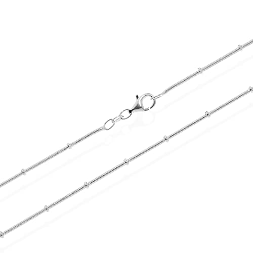 Tobillera de plata 925 NKlaus de 25cm y 1,2mm con diseño de cadena de serpiente y bolas 4235