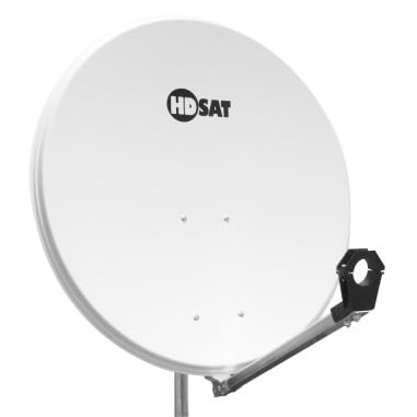 HDSAT Parabole Satellite Acier Blanche 80cm Recondionnéavec Support LNB en Acier Galvanisé idéal Astra EUTELSAT