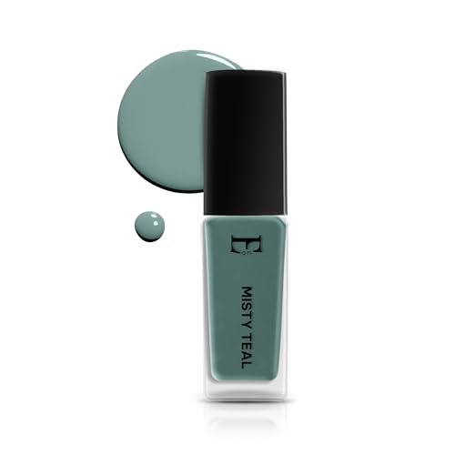 Image of MISTY TEAL Vegan Nail Polish Teal Blue Green Color | Long Lasting Chip Resistant Formula | Quick Dry Glossy Finish | Non Toxic & Cruelty Free Nail Paint for Women | 10 ml