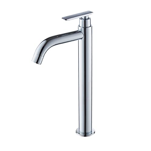 Grifo de lavabo de latón cromado de alta resistencia con diseño arquitectónico