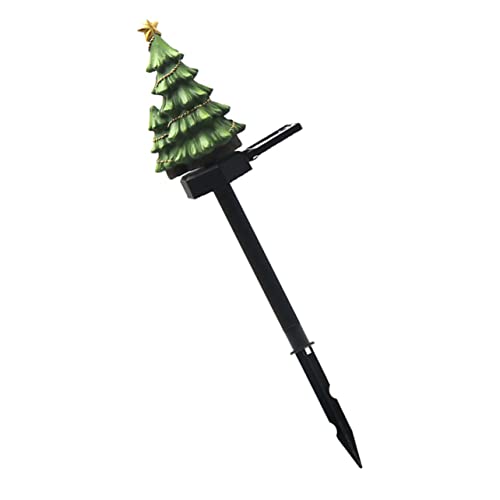 OSALADI 1pieza Luz Solar Decorativa Forma De Árbol De Navidad Para Jardín y Patio Adorno Exterior Creativo De Fácil Instalación y Uso Para Decoración Festiva Céspedes y Balcones