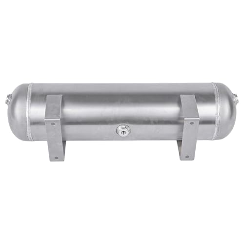 ZHSYMX 4 Gallon (15 Liter)5 Ports compressed air storage tank air ride receiver tank for Air Ride Suspension Car Train Truck Horn Silver