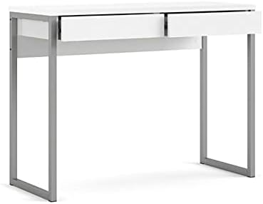Tvilum Walker 2 Drawer Desk, White High Gloss