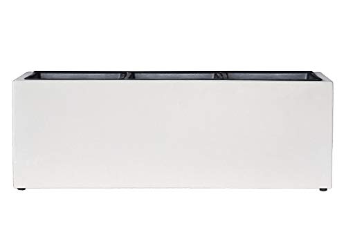 Preisvergleich Produktbild Vivanno Pflanzkübel Blumenkasten Pflanzkasten Fiberzement MIKANO Creme (77x29x28 cm)