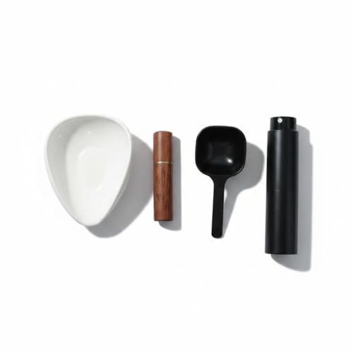 Image of Street27 Premium 4-in-1 Espresso Accessories Kit | WDT Coffee Needle Stirrer (6 Stainless Steel Needles, Wooden Handle & Stand),Ceramic Dosing Tray, Coffee Scoop & Static Reducing Spray Bottle (Black)