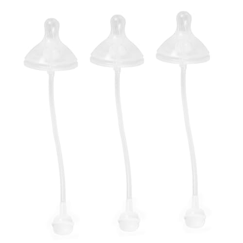UPKOCH 3 Piezas de silicona estallido mamá tetinas de biberón pajita de ponderados con peso reemplazables ponderados gel de sílice Transparent
