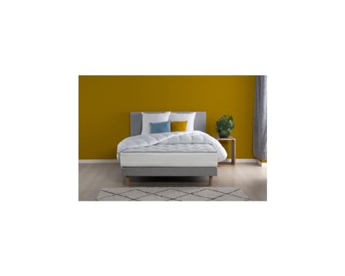 DEKO DREAM Malin Pack Complet Matelas 160 x 200 cm + Sommier + Couette + 2 Oreillers - 24 cm