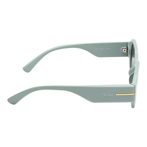 Image of Ted Smith and Stylish Hexagonal Sunglasses For Men Women | Full Rim & 100% UV Protection | Grey Lens & Acetate Frame | Medium | (53-21-145)