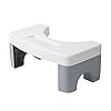 FDKJOK Voor Poeping Folding Squatting Multifunctionele Kids Volwassenen Badkamer Toilet Kruk (Wit En Grijs)