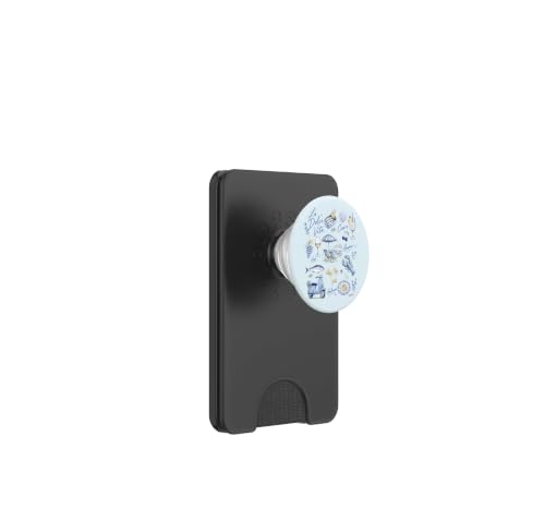 Tarjetero PopWallet para MagSafe de estilo veraniego italiano con PopSockets de sardinas