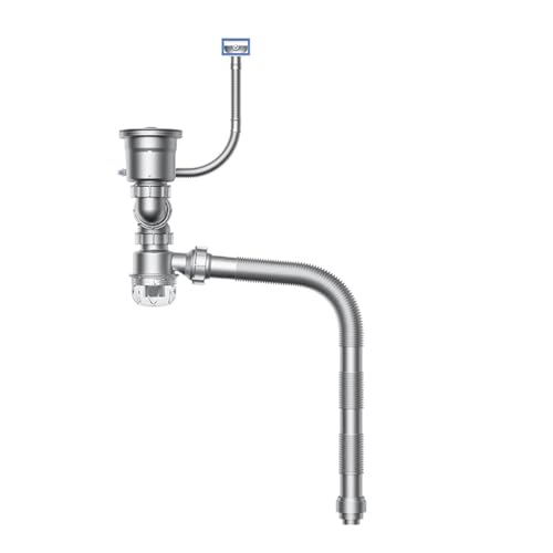 Portable Space Saving Kitchen Sink Drain Set Featuring Clear Backflow Preventer and Flexible Pipe Designs