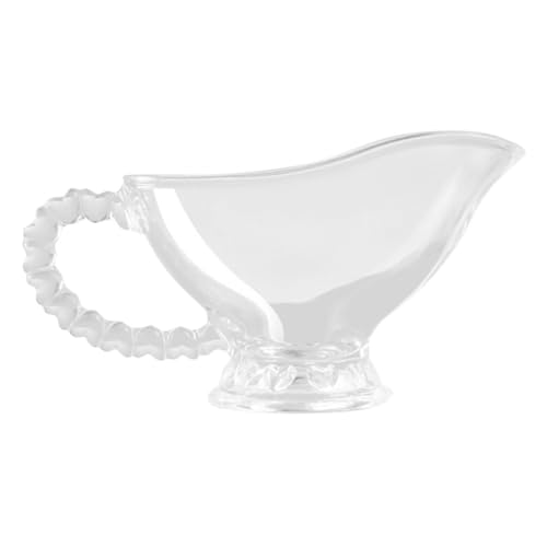 LABRIMP Glass Gravy Sauce Boat for Serving Condiment Bowl Sauce Jug Handle for Coffee Cup Gravy Serving Boat
