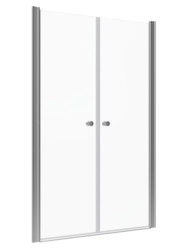 Duschtür 140 cm Nischentür Duschabtrennung Höhe 195 cm Schwingtür 180º Doppeltür 6 mm Sicherheitsglas mit NANO Beschichtung Duschwand Aluminiumprofile mit Chromoptik