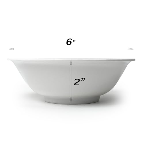 Eweigeer 6-Inch Melamine Bowls For Cereal Salad Rice Soup Dessert Snack Candy Ice-Cream Pudding Fruit Plastic Bowl.(8 Pcs) White thumb #2