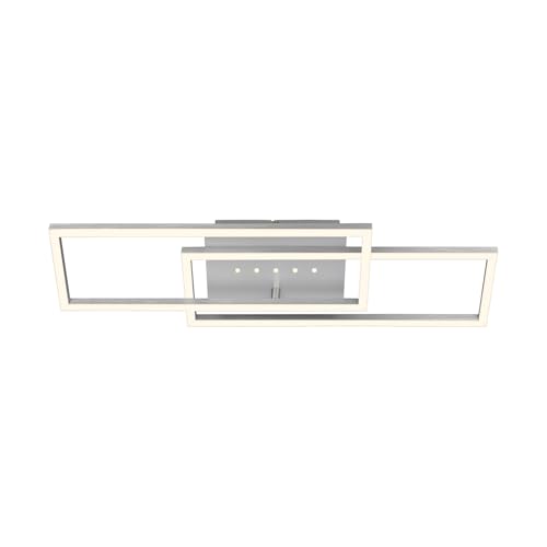 BRILONER - Lámpara de techo LED, luz blanca cálida, lámpara de techo orientable, lámpara LED de color aluminio, lámpara de salón de 28W con función memoria, 560x180x75 mm (LxAnxAl)