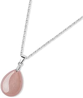 GAVU 925 Sterling Silver Teardrop Healing Crystal Necklace