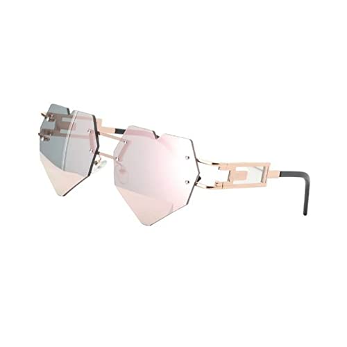 Image of Vintage Punk Sunglasses Men Women 2020 Fashion Colorful Rimless Leaf-shaped Sun Glasses